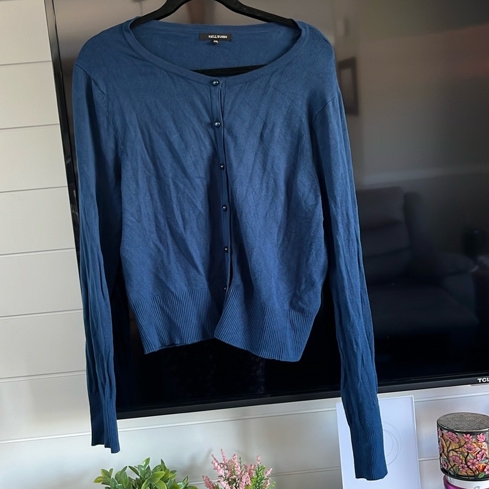NWOT Hell Bunny Blue Button Up Cardigan